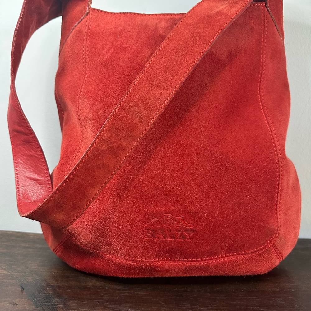 Rare!!! Bally Red Suede Hobo